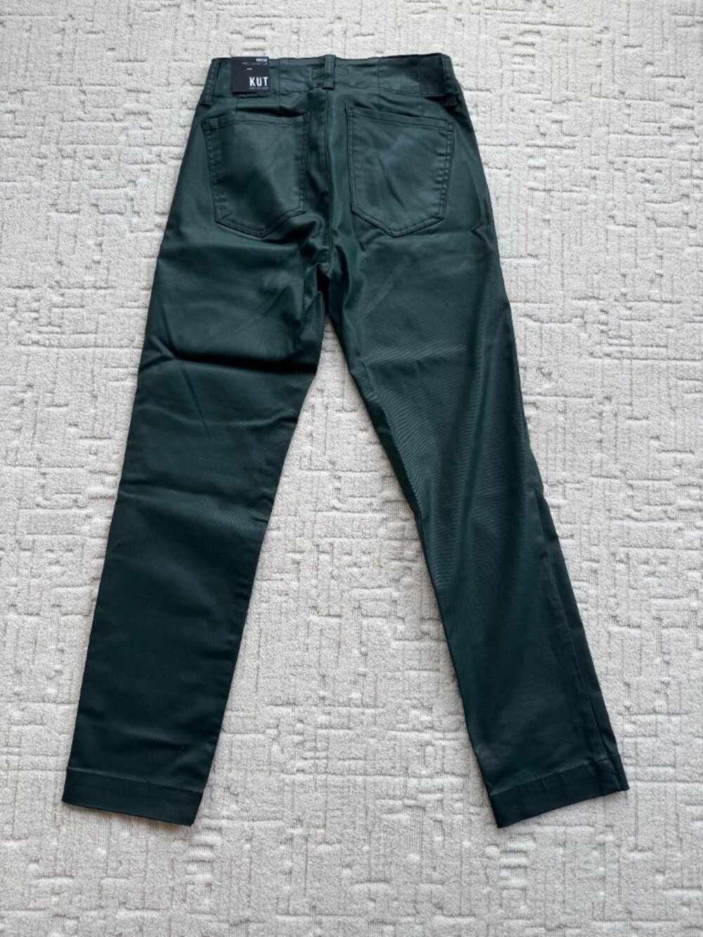 KUT from the Kloth Reese Coated Ankle Straight Pants Forest Green 4 NWT - Picture 14 of 16